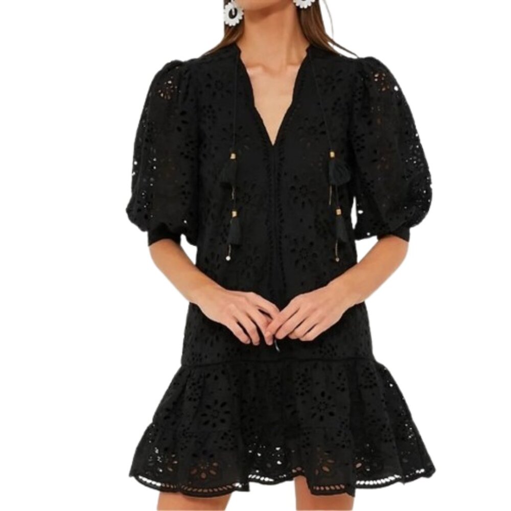 Bell By Alicia Bell Popover Mini Flounce Embroidered Eyelet Dress